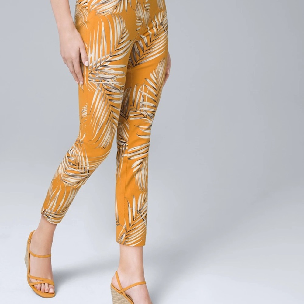 White House Black Market Palm Print Skinny Crops